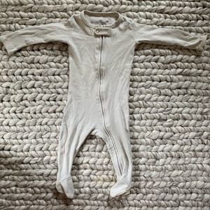 Muted white organic L’oved baby onesie